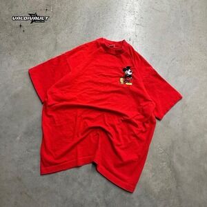 Vintage Disney Mickey Mouse Red T Shirt Mens XL Embroidered